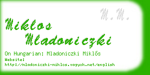 miklos mladoniczki business card