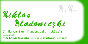 miklos mladoniczki business card